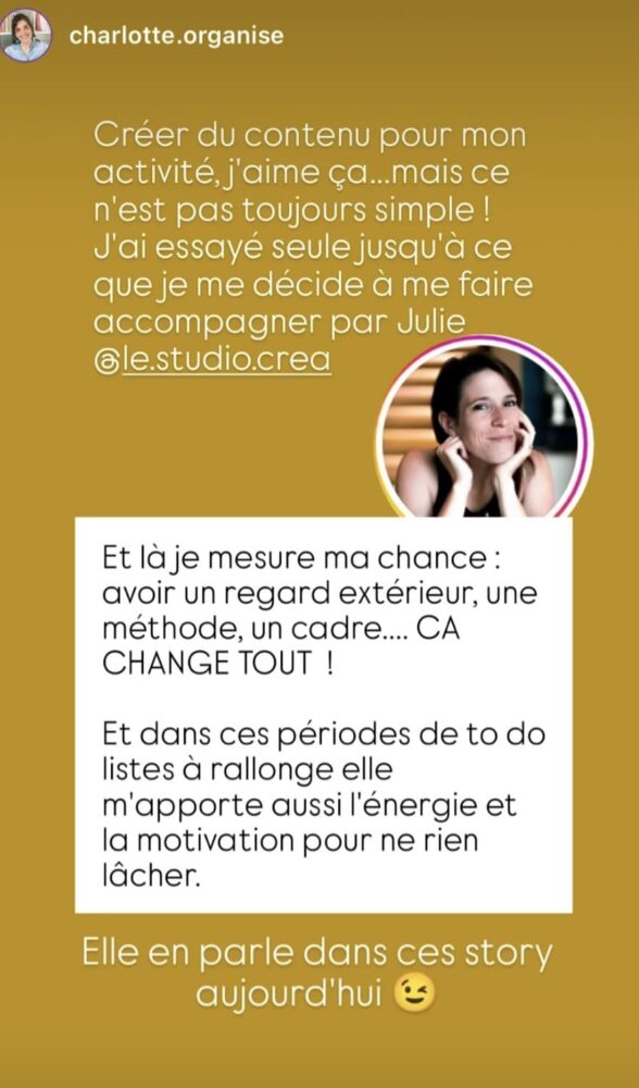 Accompagnement Instagram Accompagnement Business - témoignage